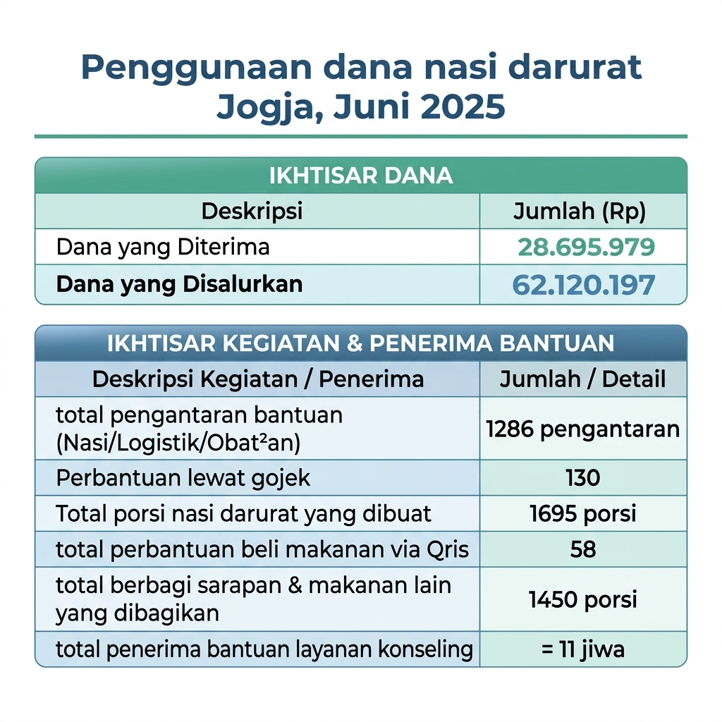 Penggunaan dana bulan Juni 2025